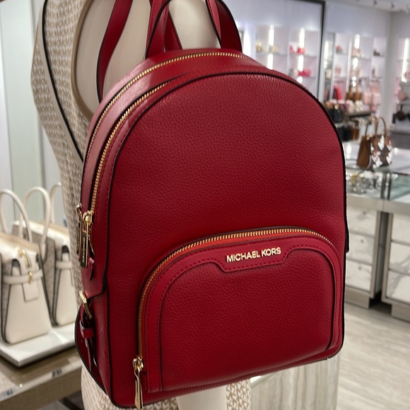 Michael Kors Jaycee Medium Pebbled Leather Backpack
Bright Red NWT - Picture 11 of 16